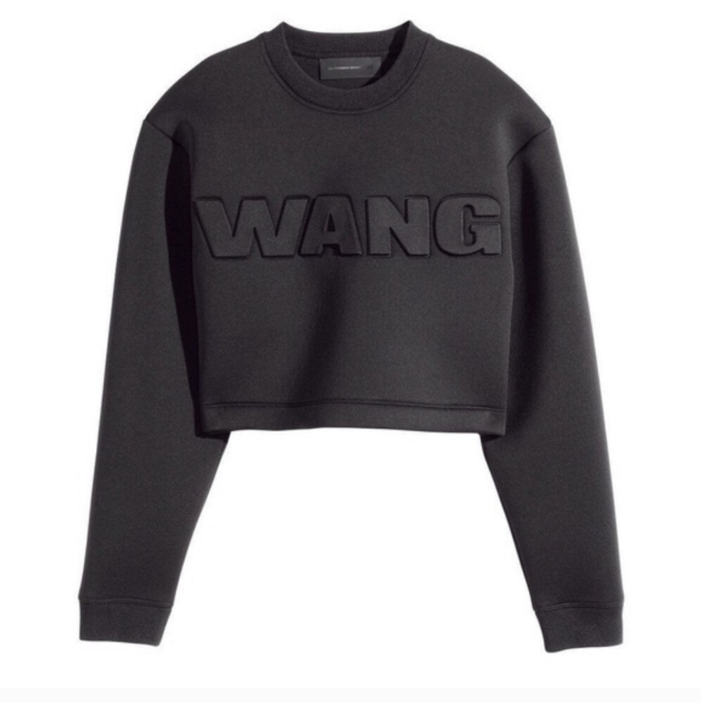 Alexander Wang x H&M black scuba neoprene cropped sweatshirt  Size Small